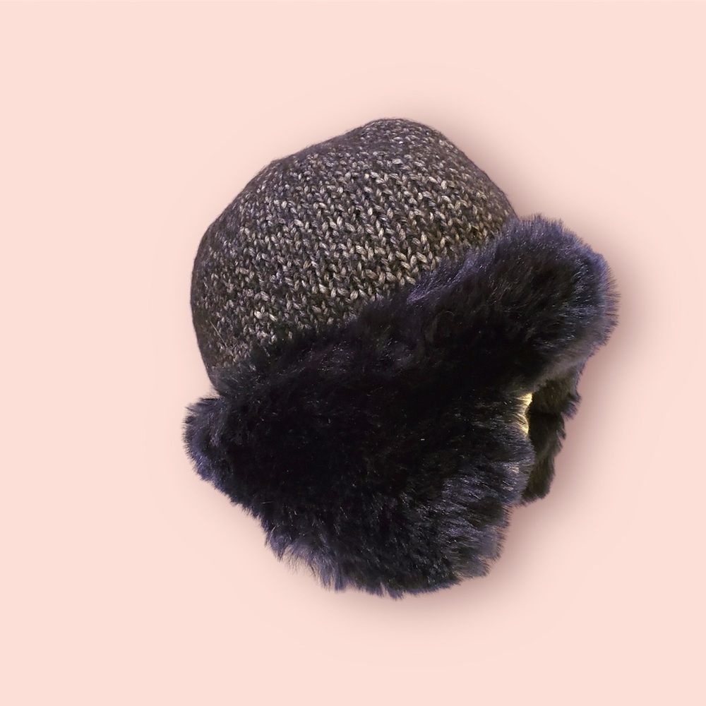 Raffaeollo Bettini  luxury Italian made trapper faux fur and knit hat
